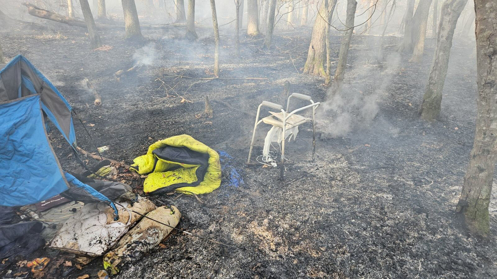 Tent and Property Burnt